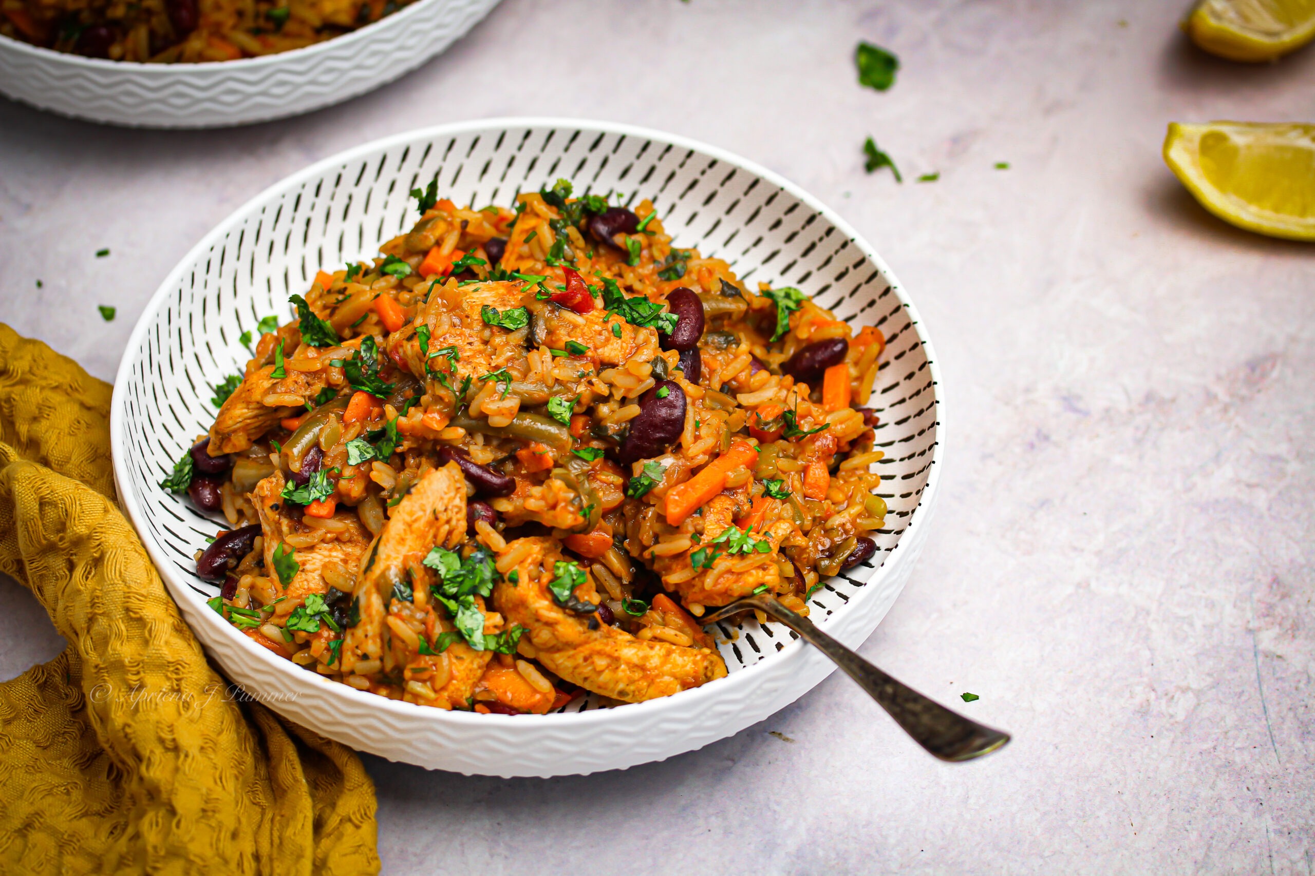 Easy One Pot Chicken Fajita Rice Bowl |