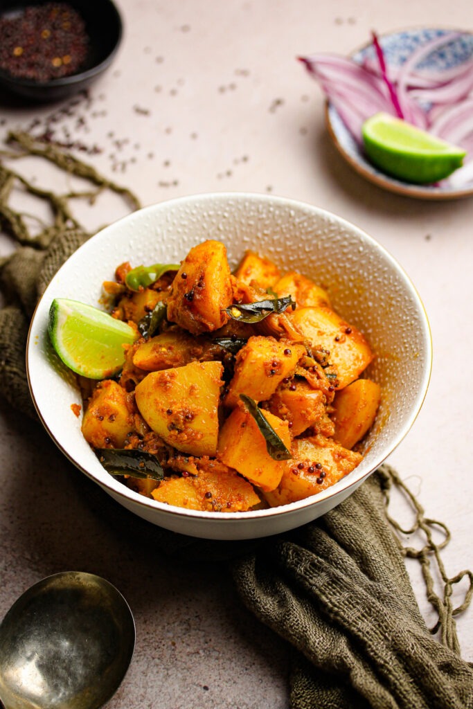 Bombay Potatoes with turmeric and curry leaves