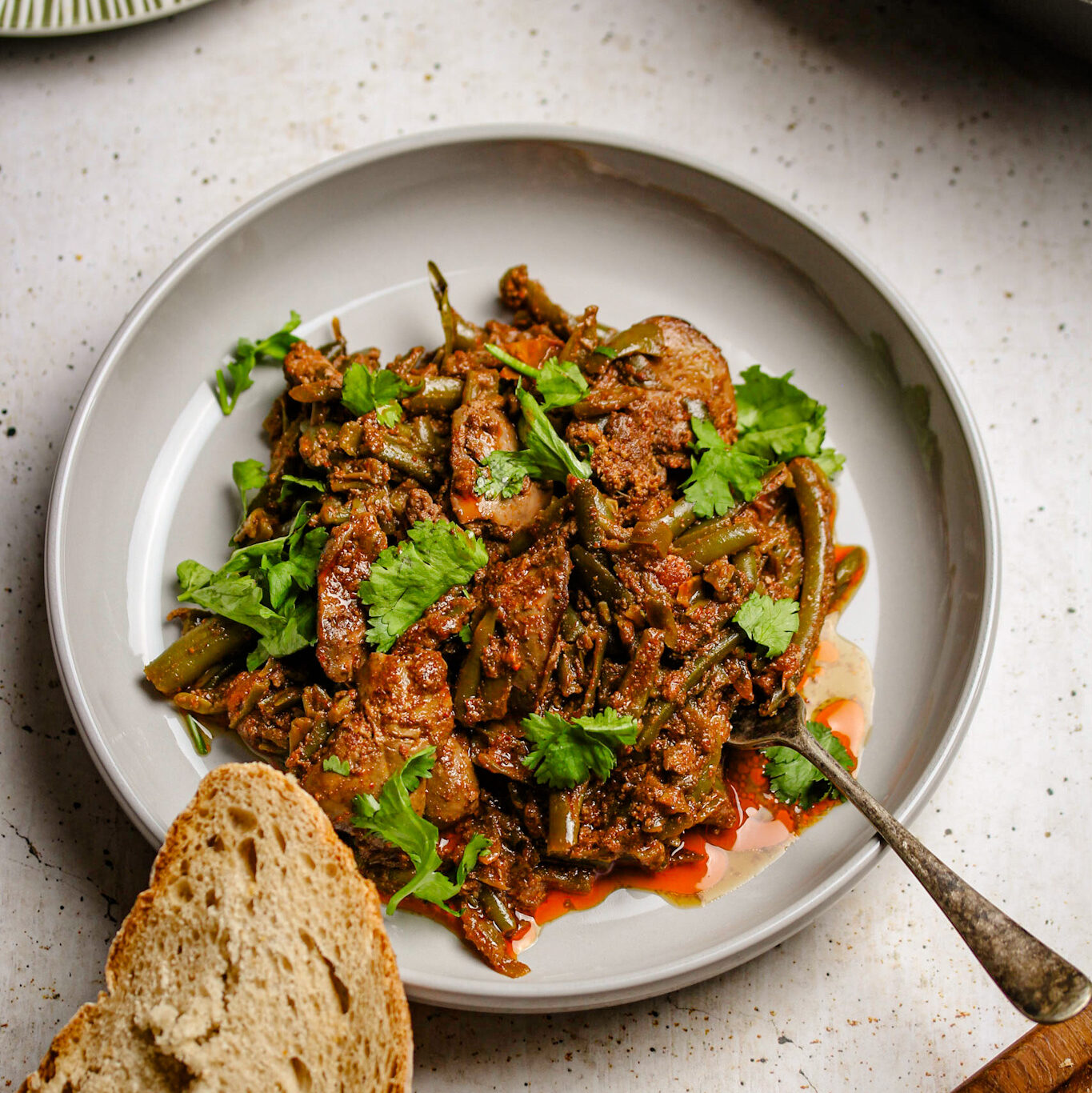 Chicken Livers with Green Beans