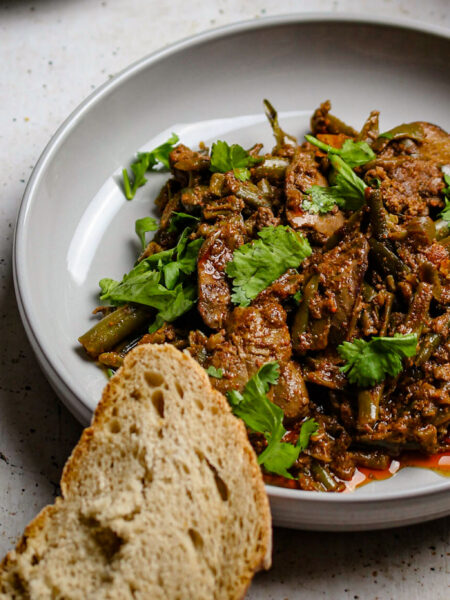 Chicken Livers with Green Beans