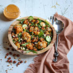 Roasted cauliflower salad with rocket, feta and toasted hazelnuts