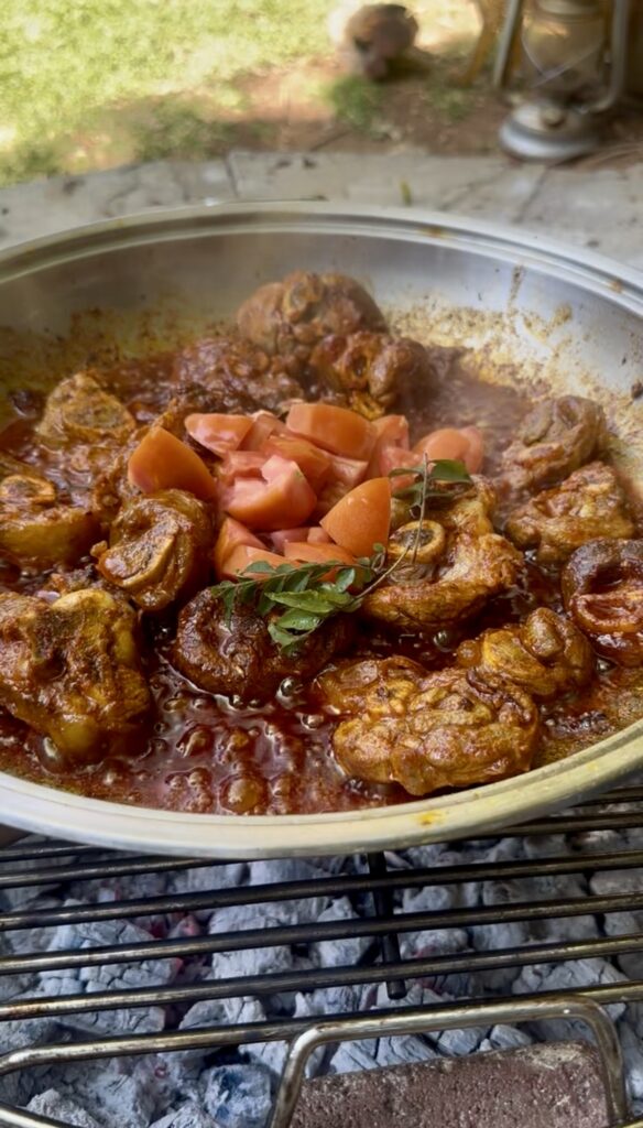 Wood-fire Durban Lamb curry