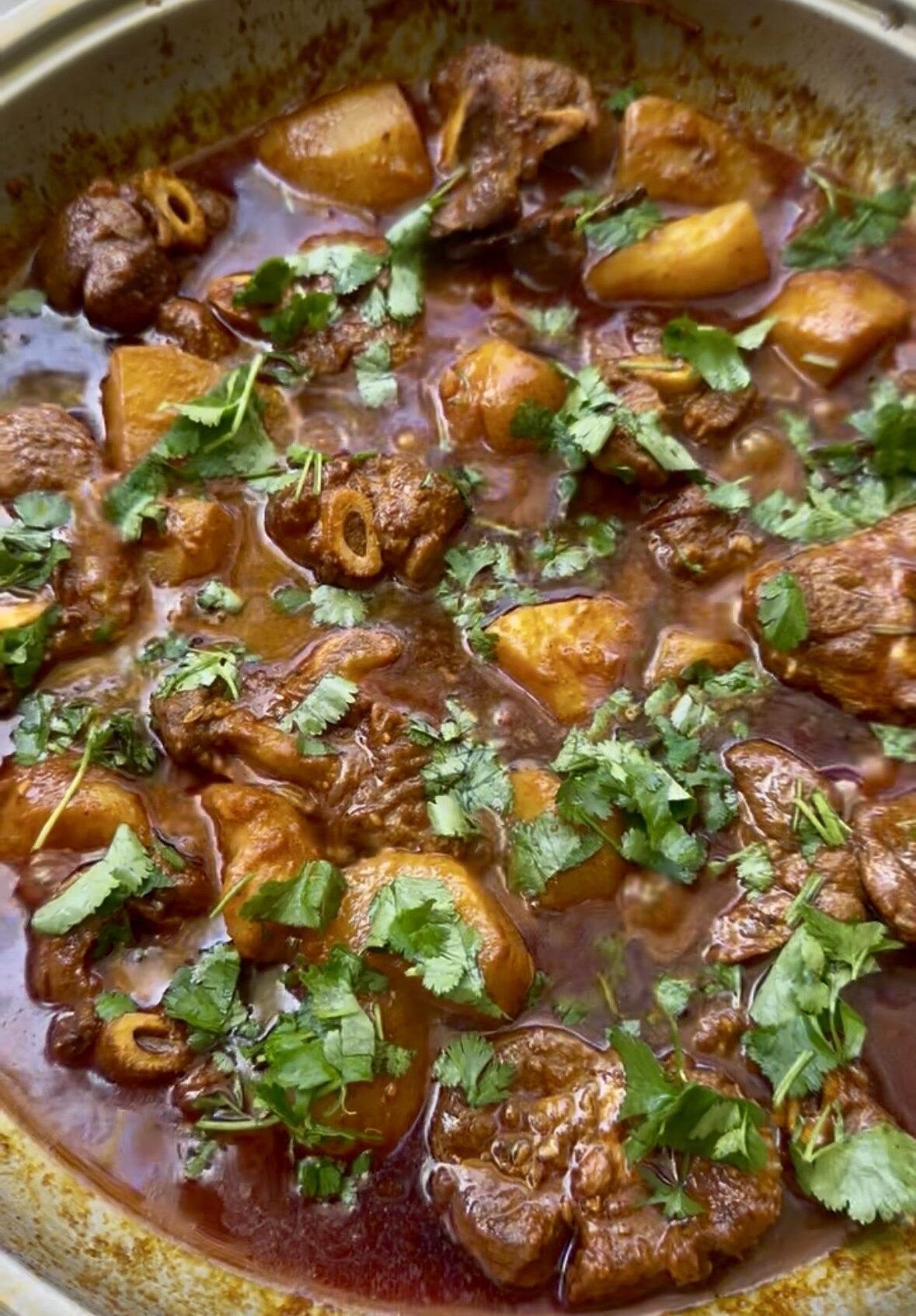 Wood-fire Durban Lamb curry