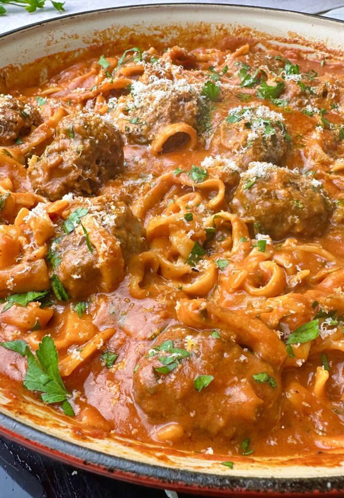 One Pot Meatball Pasta