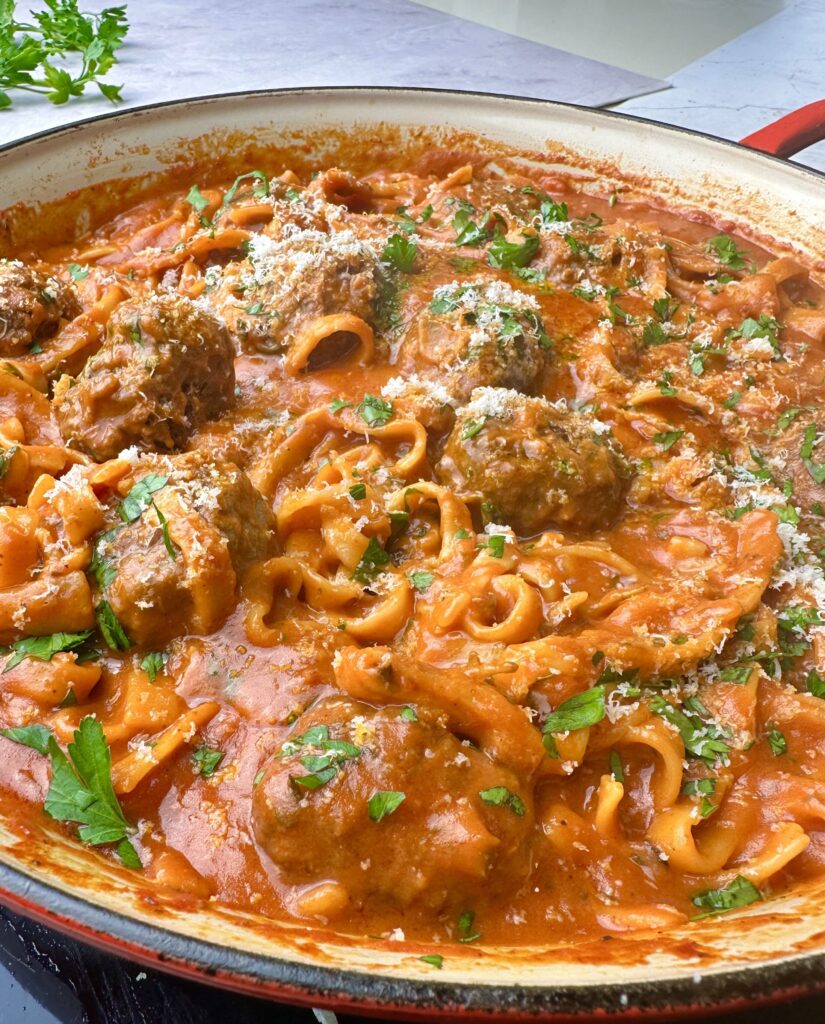 One Pot Meatball Pasta